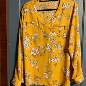 EUC V NECK SHEER PULOVER BLOUSE